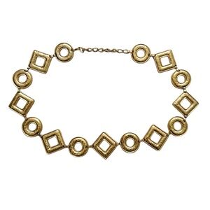 Vintage Gold Geometric Chain Necklace/Belt